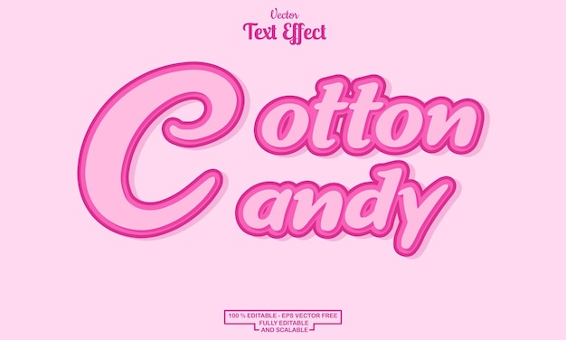 Cotton candy modern cartoon editable text effect design