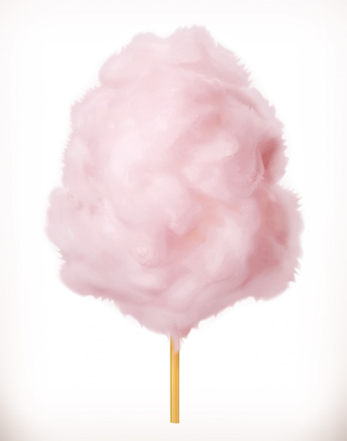 Cotton candy. Sugar clouds. 3d. Realistic illustration