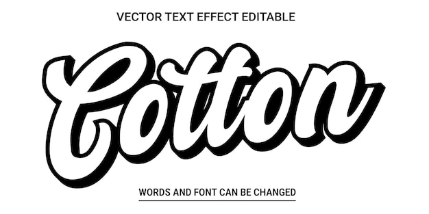 Cotton Editable Text Effect Vector