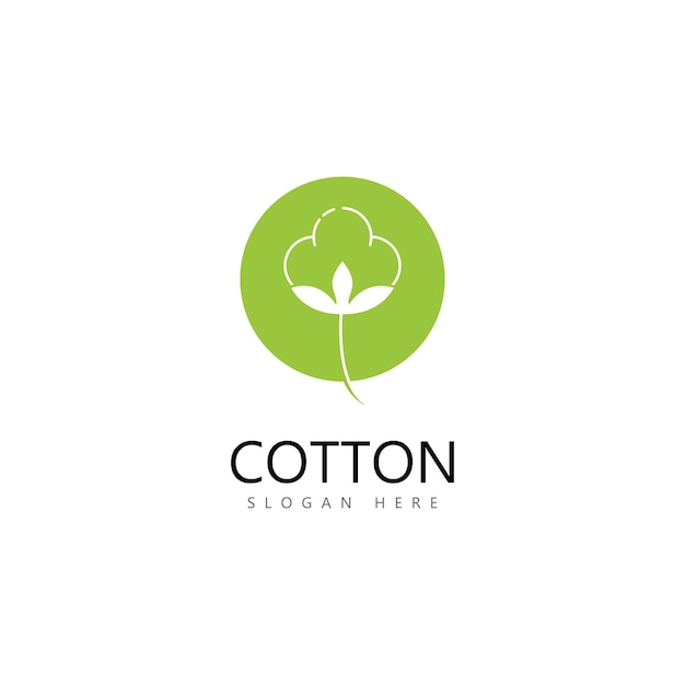 Cotton flower vector icon logo design