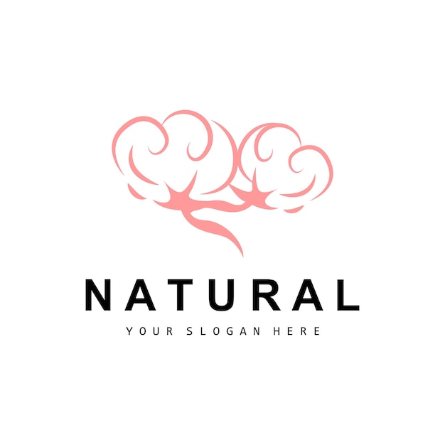 Cotton Logo Natural Biological Organic Plant Design Beauty Textile and Clothing Vector Soft Cotton Flowers