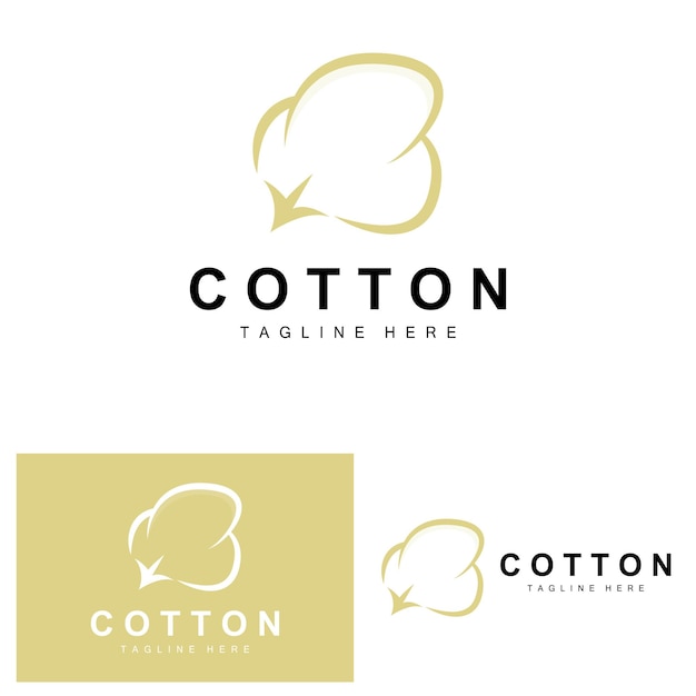 Cotton Logo Soft Cotton Flower Design Vector Natural Organic Plants Apparel Materials And Beauty Textiles