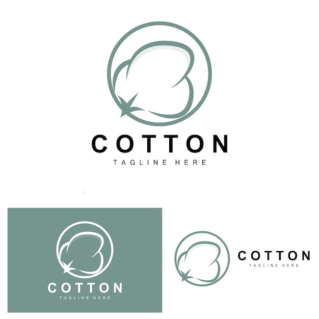 Cotton Logo Soft Cotton Flower Design Vector Natural Organic Plants Apparel Materials And Beauty Textiles