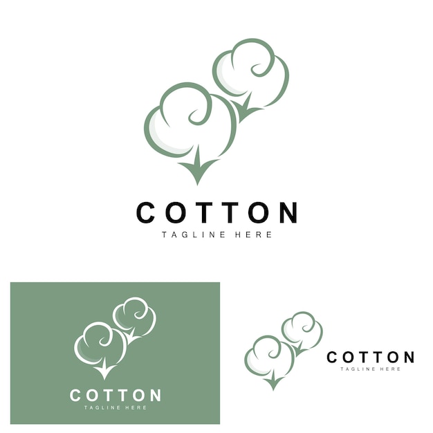 Cotton Logo Soft Cotton Flower Design Vector Natural Organic Plants Apparel Materials And Beauty Textiles