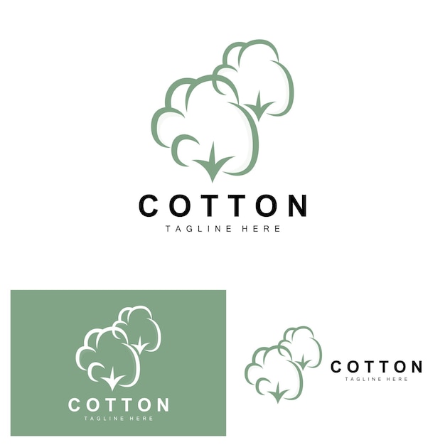 Cotton Logo Soft Cotton Flower Design Vector Natural Organic Plants Apparel Materials And Beauty Textiles