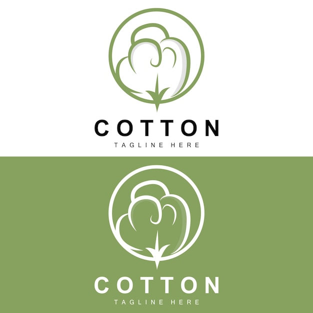 Vector cotton logo soft cotton flower design vector natural organic plants apparel materials and beauty textiles