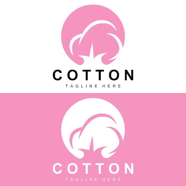 Cotton Logo Soft Cotton Flower Design Vector Natural Organic Plants Apparel Materials And Beauty Textiles