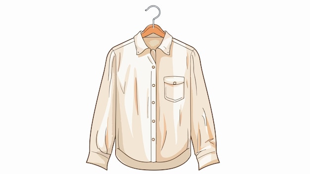 Vector cotton shirt flat icon on hanger trendy outfit vector illustration