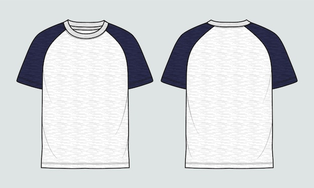 Cotton Single jersey t shirt vector illustration template front and back views