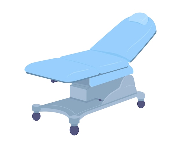 Couch for medical cabinet semi flat color vector object