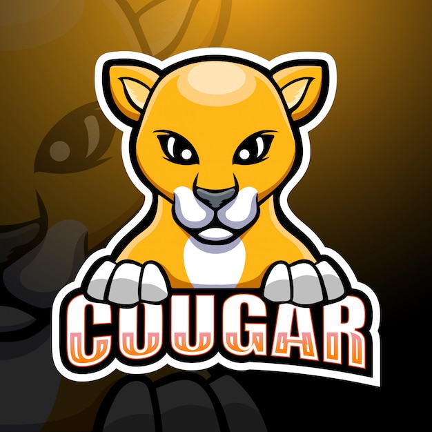 Cougar mascot esport illustration