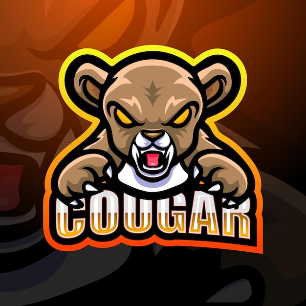 Cougar mascot esport illustration