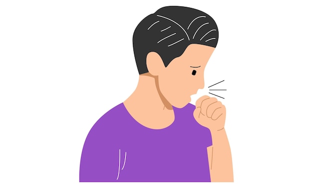 Coughing man sick person with cold flu and virus