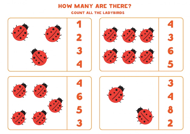 Count ladybird. Math game for children. 