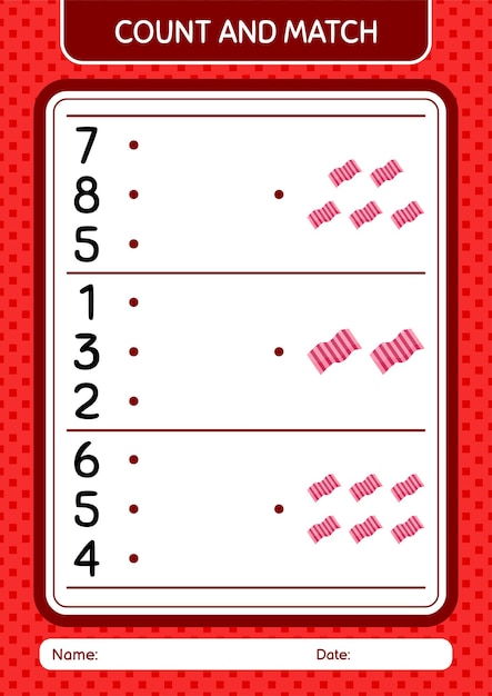 Count and match game with towel worksheet for preschool kids kids activity sheet