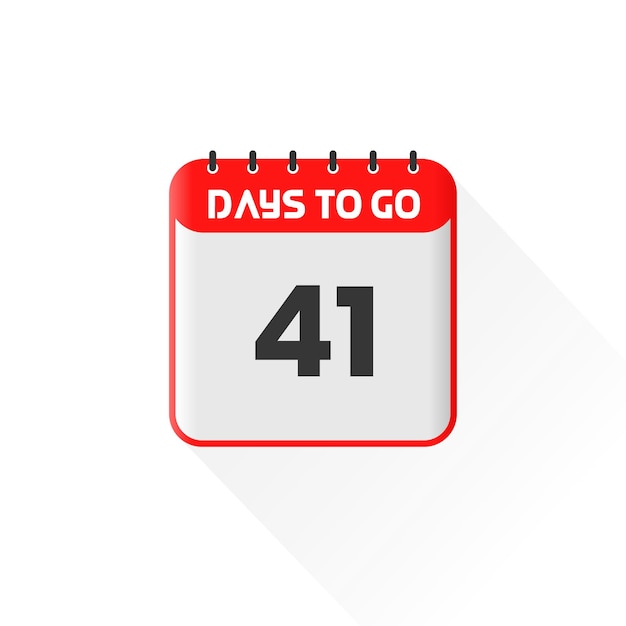 Countdown icon 41 Days Left for sales promotion Promotional sales banner 41 days left to go