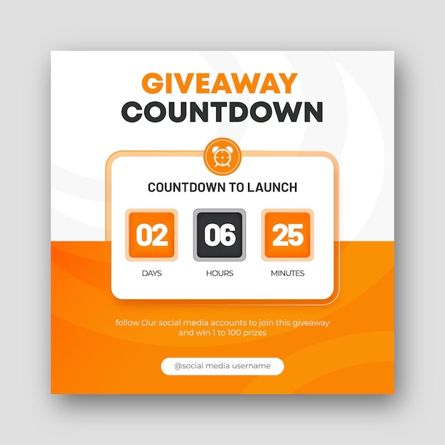 Vector countdown social media feed instagram creative giveaway