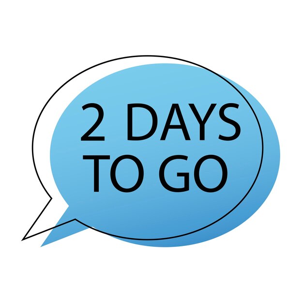 Vector countdown time two days left until the end of 2 days remaining time in the speech vector image