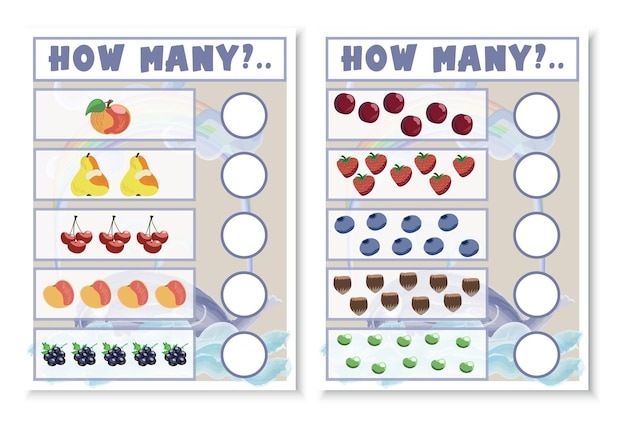 Counting educational children game, math kids activity sheet. Education logic game for preschool