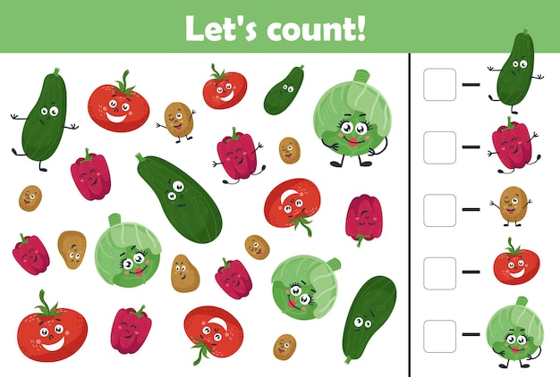 Counting game for kids, allows you to master math counting. Printable training sheet