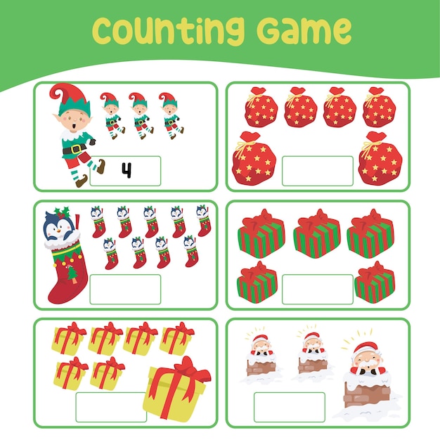 Counting and writing activity worksheet for children. Educational printable mathematic. Vector File