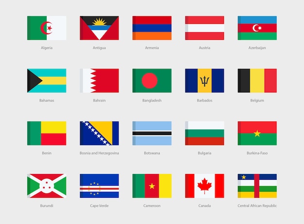 Countries flags elements vector national flags of the world