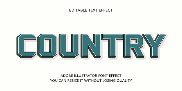 Country Editable text Effect