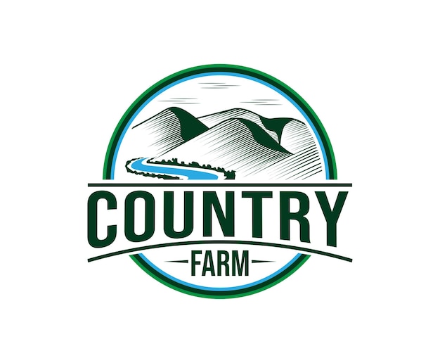 Country Farm Logo Badge Design Template