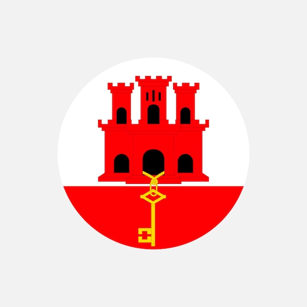 Country Gibraltar Gibraltar flag Vector illustration