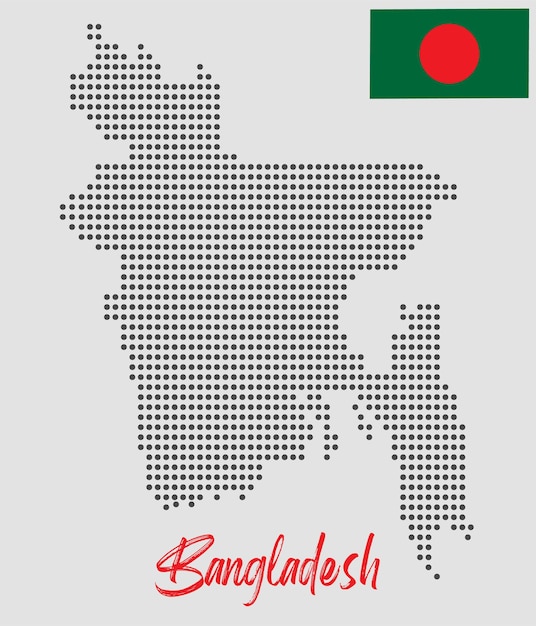 Vector country introduction bangladesh with dotted map