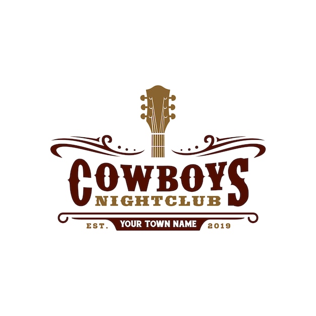 Country Music Bar typography logo design