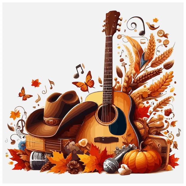 Country music Guitar stock illustration