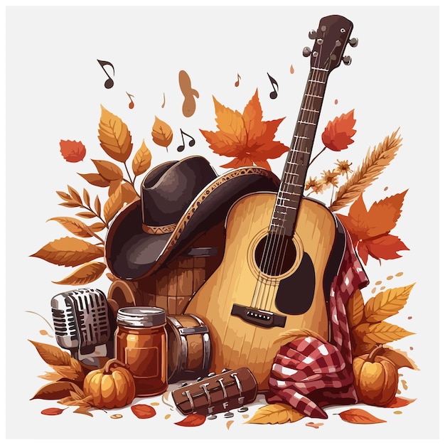 Country music Guitar stock illustration