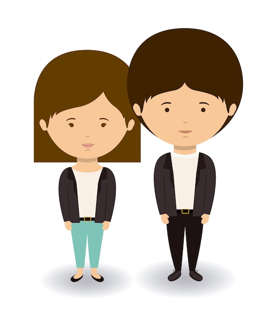 Couple concept with boy and girl cartoon design