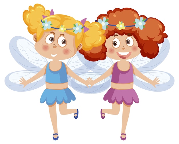 Couple fairy kids cartoon character