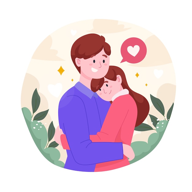 Couple illustration flat design