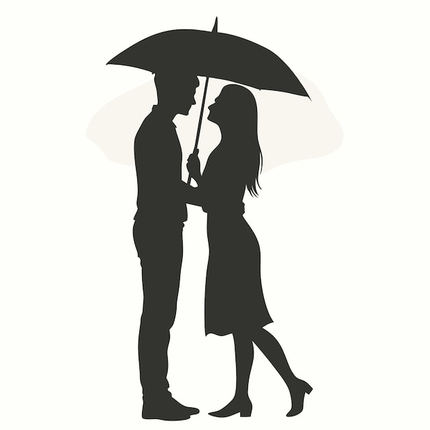 a couple is standing under an umbrella that says  the man is holding it