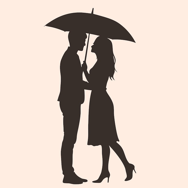 a couple is standing under an umbrella that says  the man is holding an umbrella