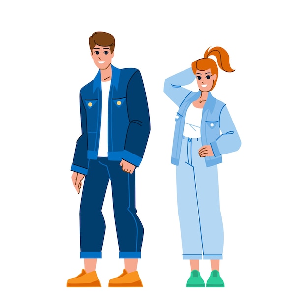 Couple jeans vector