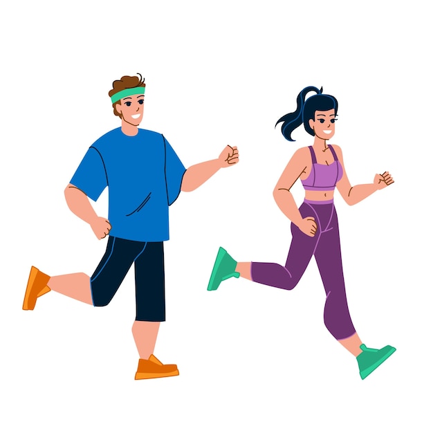 Couple jogging vector