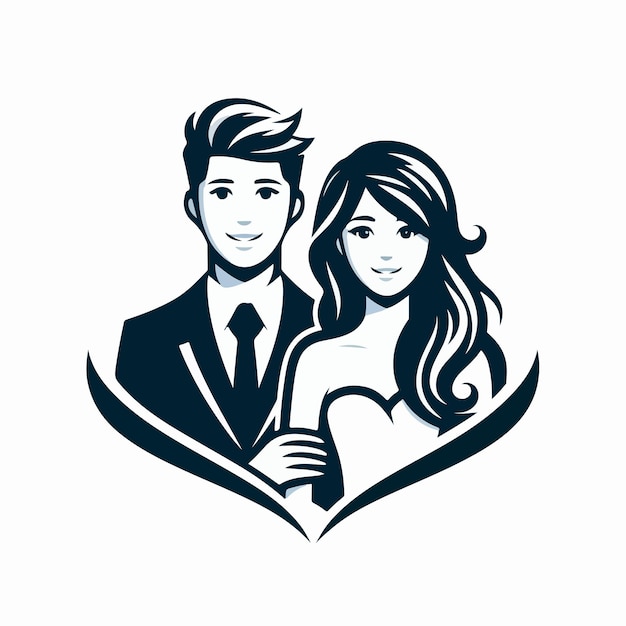 Vector couple logo illustration