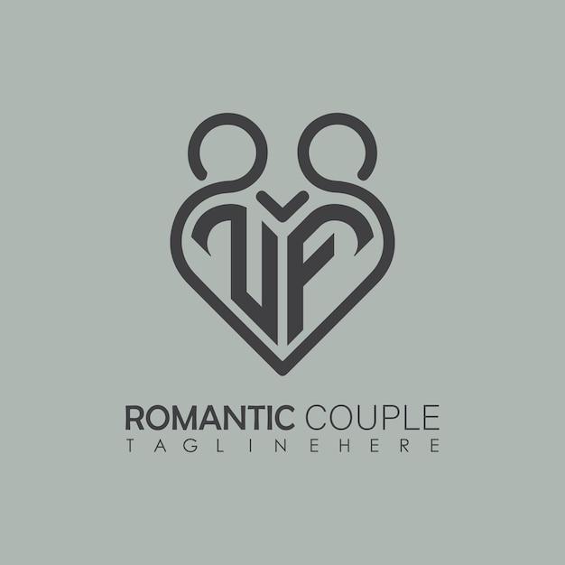 Couple love Heart symbol ALL letter logo icon design template Valentines Day and wedding design