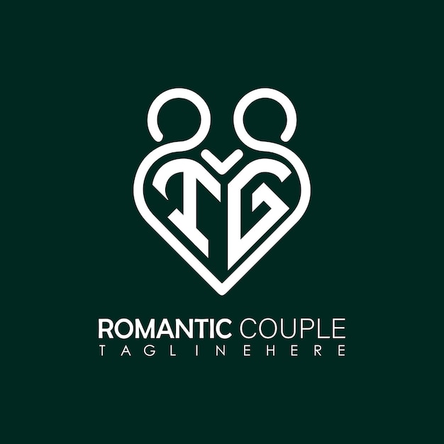 Couple love Heart symbol ALL letter logo icon design template