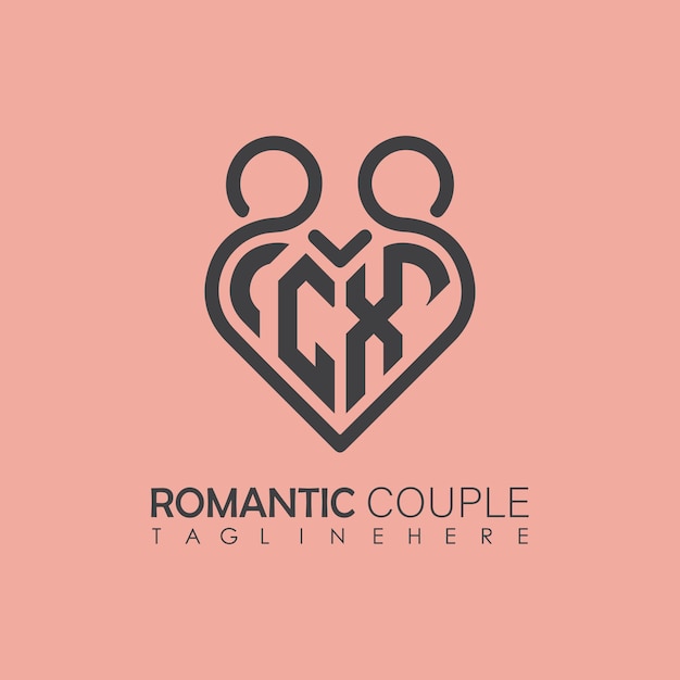 Couple love Heart symbol ALL letter logo icon design template