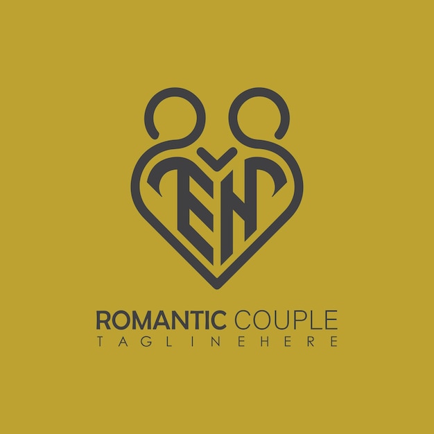 Couple love Heart symbol ALL letter logo icon design template