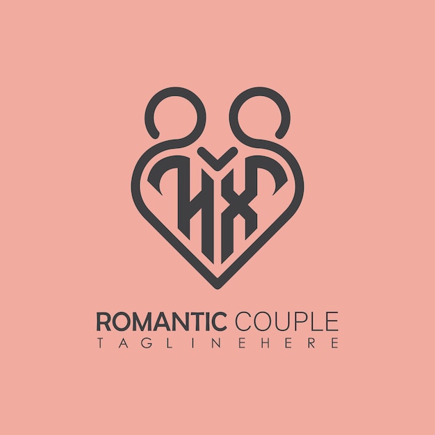 Couple love Heart symbol ALL letter logo icon design template