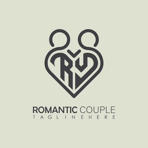 Couple love Heart symbol ALL letter logo icon design template