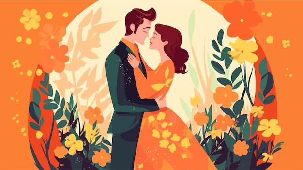 Couple in love vector illustration