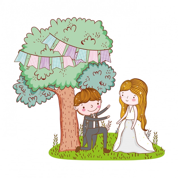 Couple marriage cute cartoon