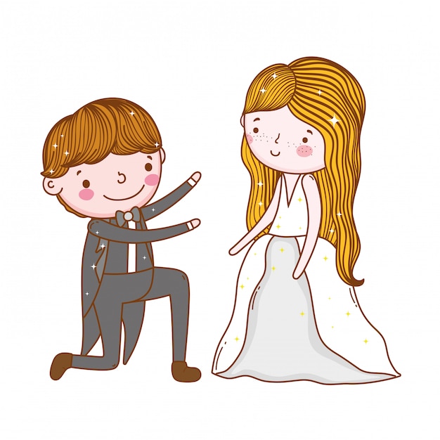 Couple marriage cute cartoon